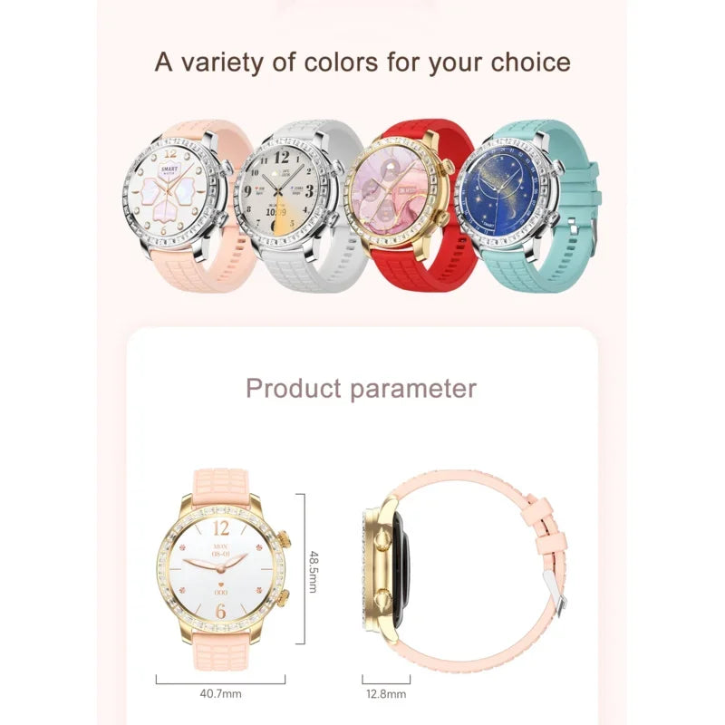 Smartwatch Z95 Mini Round Fashion Amoled Smart Watch Luxury Women'S Ladies Wrist Touch Screen Watch Set For Women Girl 2024