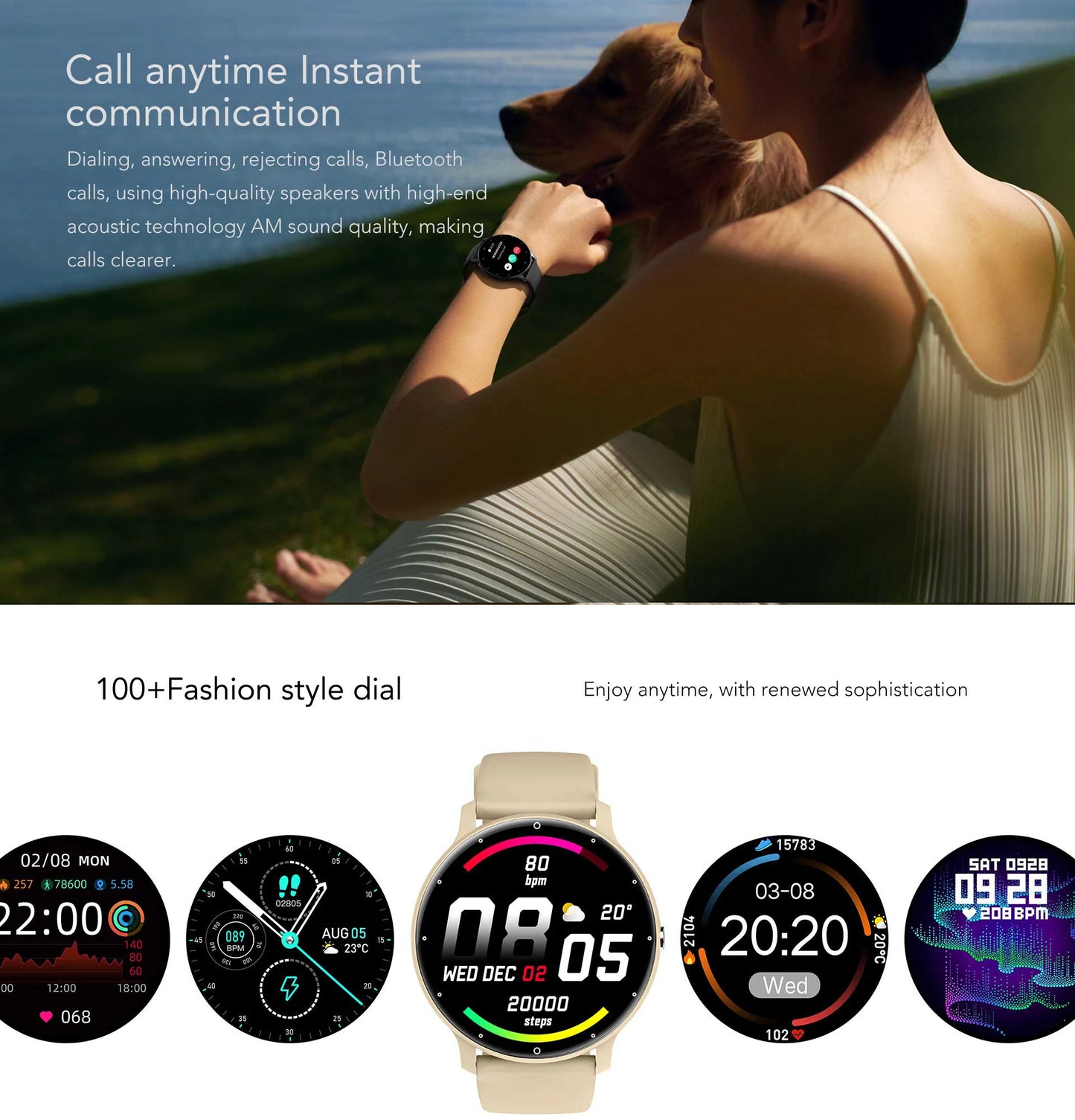 SmartWatch Zl02Pro Intelliegnt Smartwatch - 1.39-Inch TFT-screen, IP67 Waterproof Bluetooth Call Exercise Health Monitoring