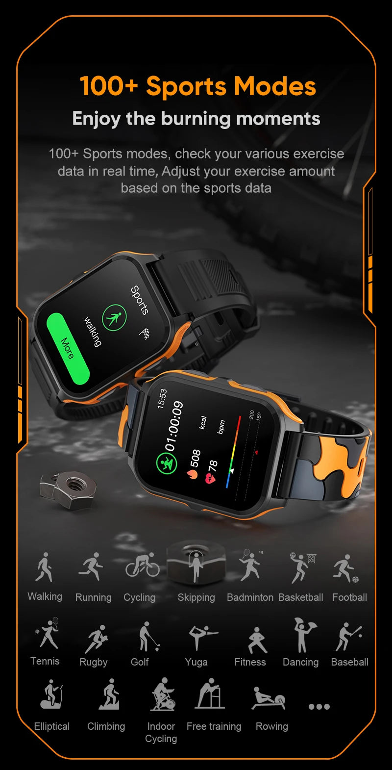 LIGE 2024 Outdoor Military Bluetooth Call Smart Watch Men Smartwatch For Xiaomi Android iOS IP68 Waterproof Fitness Watch+BOX