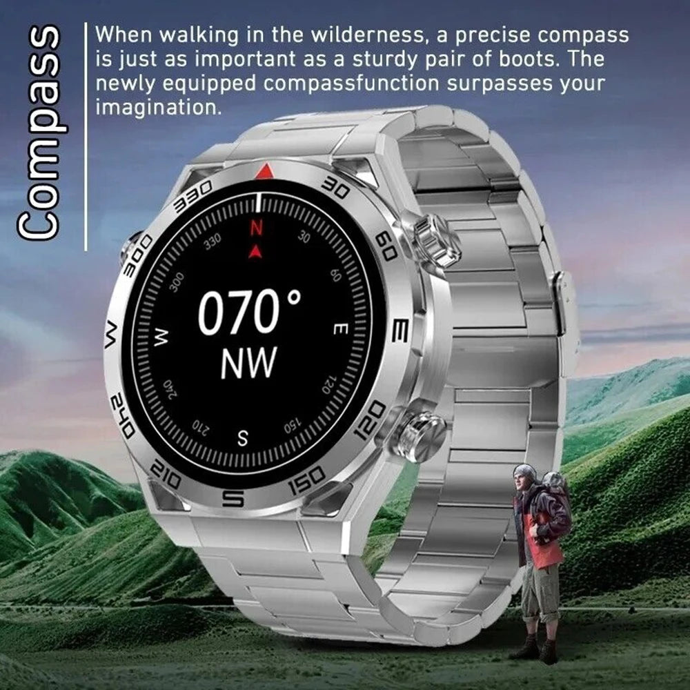 2024 New  NFC Smart Watch Men GPS Sport Track Fitness Watches Outdoor Compass Bluetooth Call HD Full Touch Screen Smartwatch