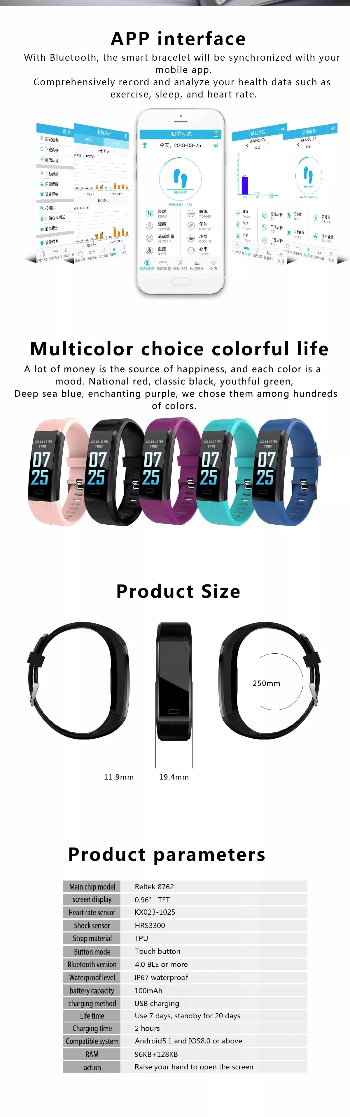 115plus Smart Watch Men Women Fitness Tracker Sport Watch Waterproof Smartwatch Heart Rate Blood Pressure Monitor Smart Band