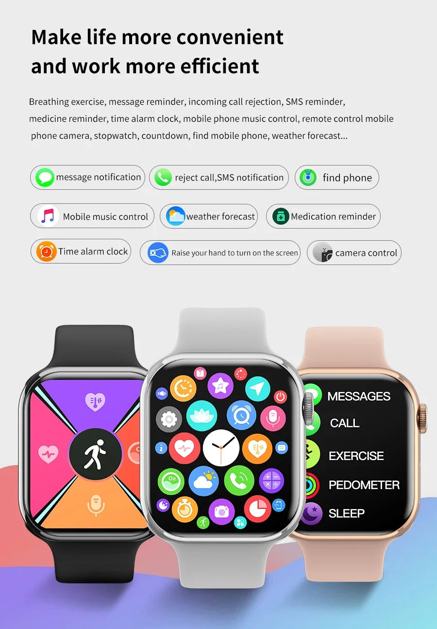 2024 New Bluetooth Call Watch 9 Smart Watch Men Siri NFC GPS Tracker Blood Pressure Heart Rate Sports Smartwatch For Android IOS