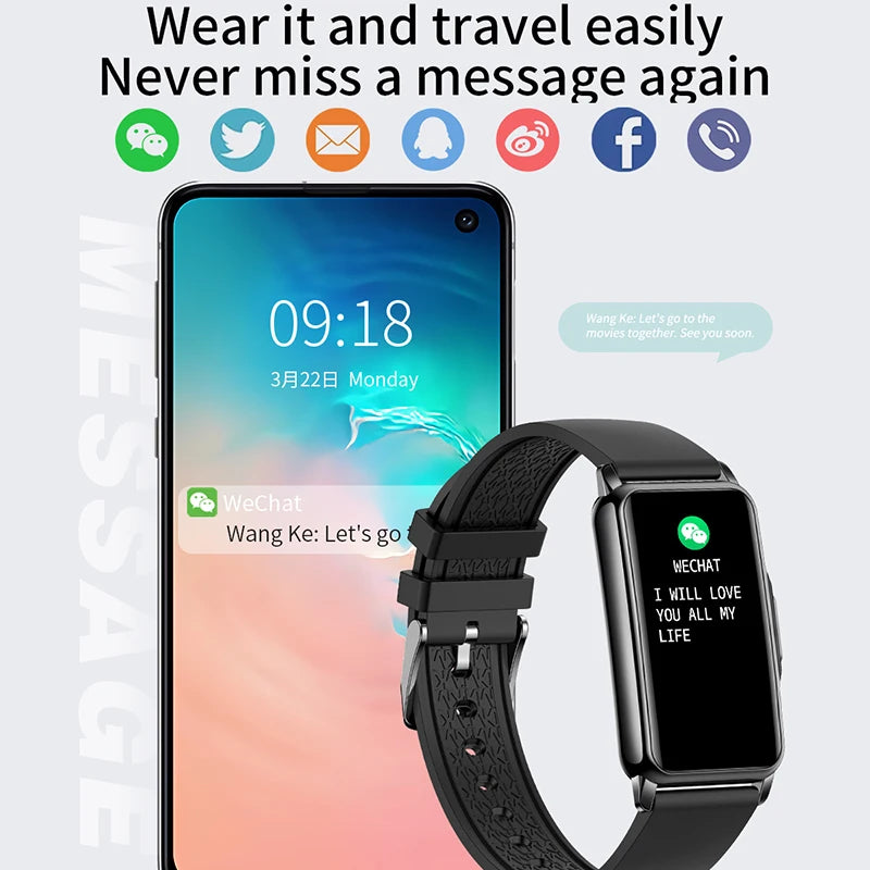 For Android IOS Smart Bracelet Women Smartwatch Men Heart Rate Monitoring Waterproof 20+Sports mode Smart Watch For Ladies +Gift