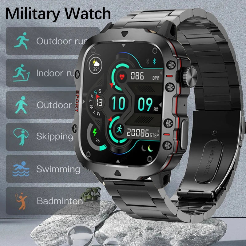 2024 Outdoor Smart Watch Men Bluetooth Call Smarthwhatch 3ATM Waterprof Watches Ai Voice Sport Smartwatch For Android Xiaomi IOS