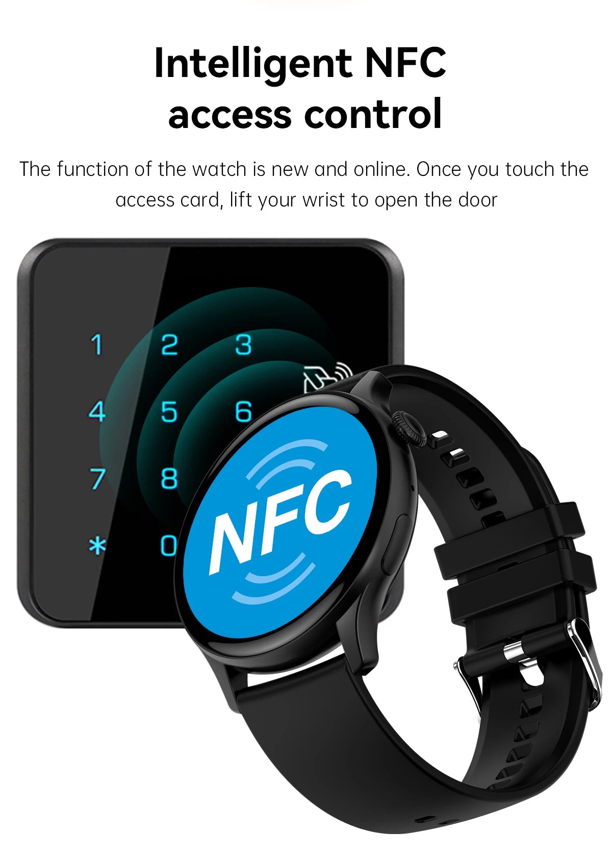 2024 AMOLED Smart Watch Always on display Men Women NFC Waterproof Fitness Tracker Bluetooth Call Smartwatch Heart Rate Monitor