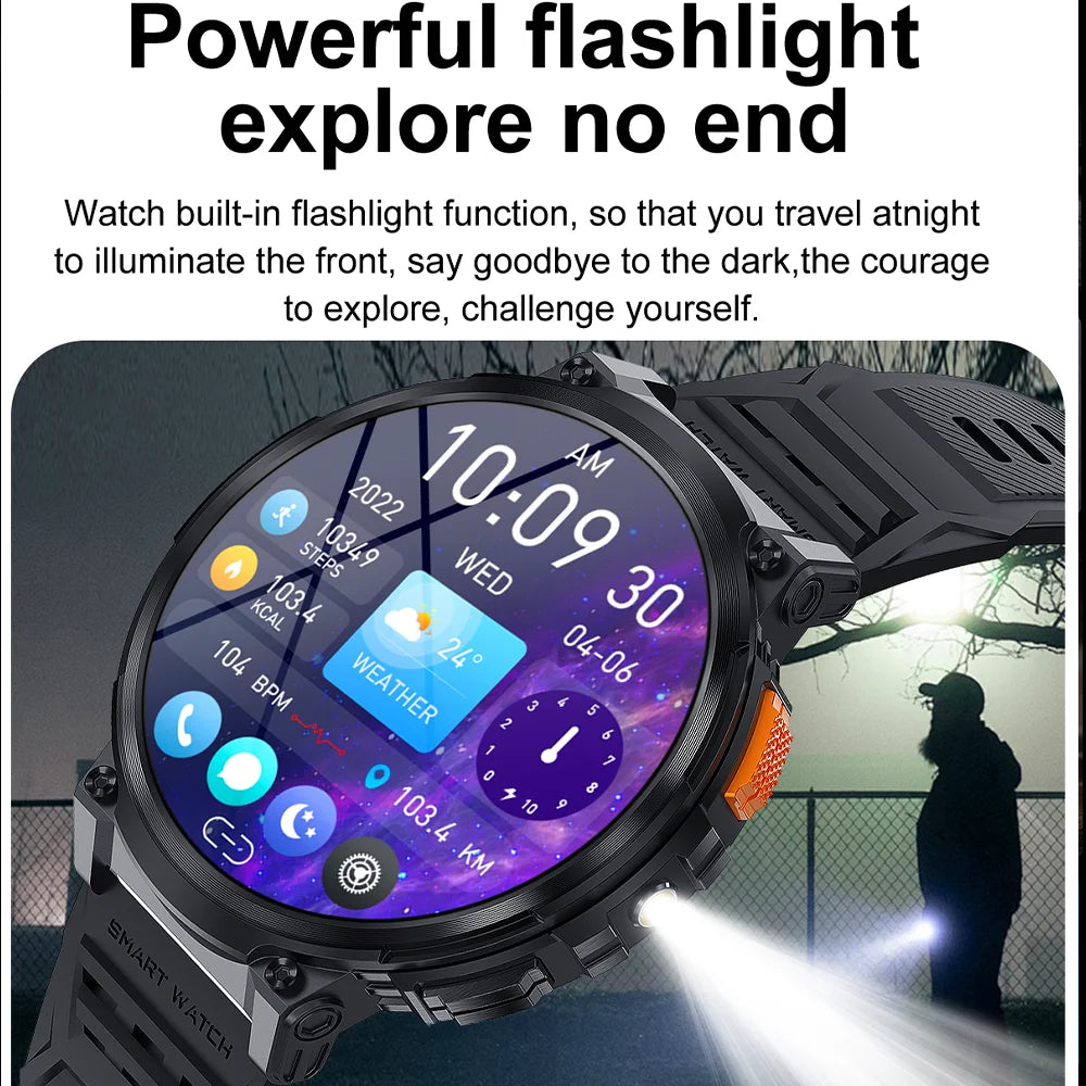 2024 New For Huawei 730mAh Battery Men Smart Watch LED Lighting Bluetooth Call IP68 Waterproof 1.85-inch Ultra Screen Smartwatch