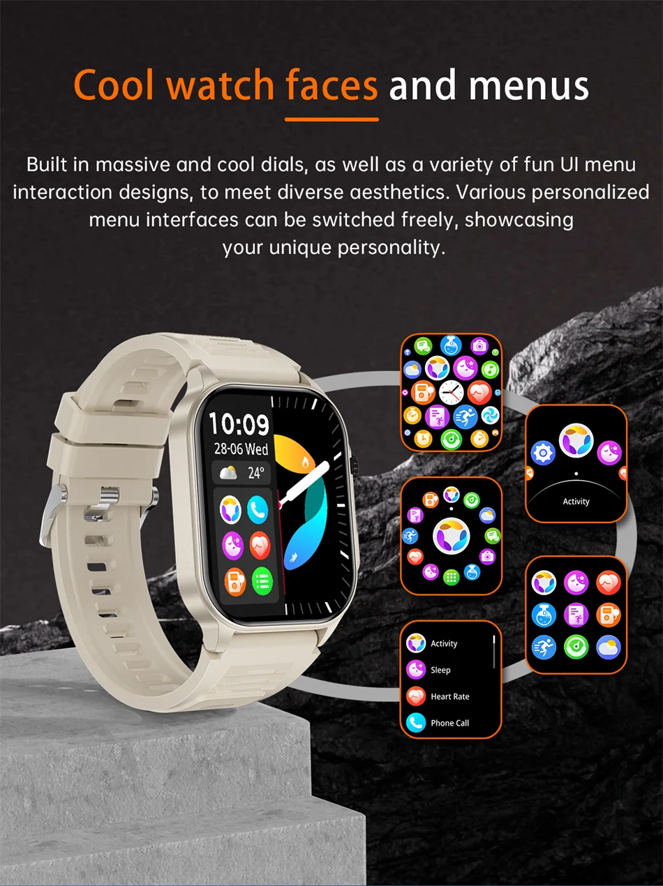 2024 New LIGE Outdoor Sports Smart Watch Men 2.02"HD Screen Smartwatch Bluetooth Call Heart Rate Sleep Track Waterproof Watches