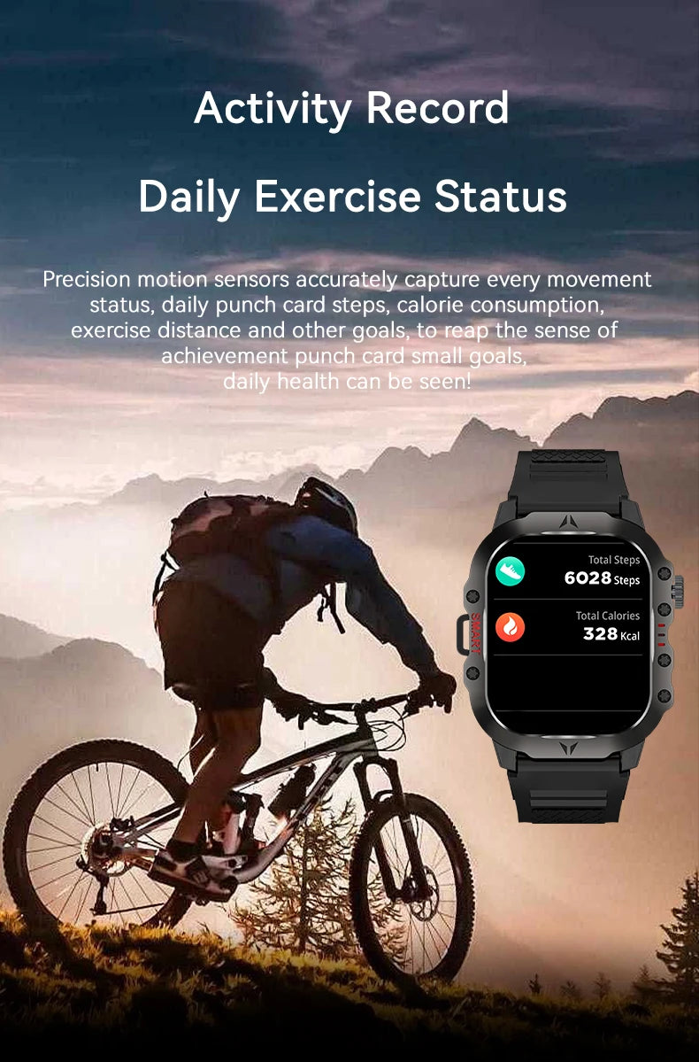 Men's smartwatch 2.01 inch 240 * 296 screen health monitoring watch outdoor sports fitness smartwatch for men and women 2024