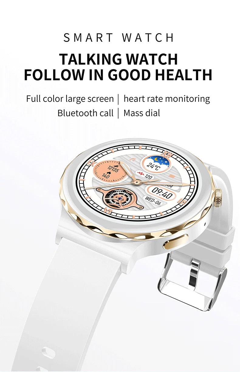 2024 New Fashion Women Smart Watch Full Touch Screen Heart Rate Blood Oxygen Sports Fitness Bracelet Voice Calling Smartwatch