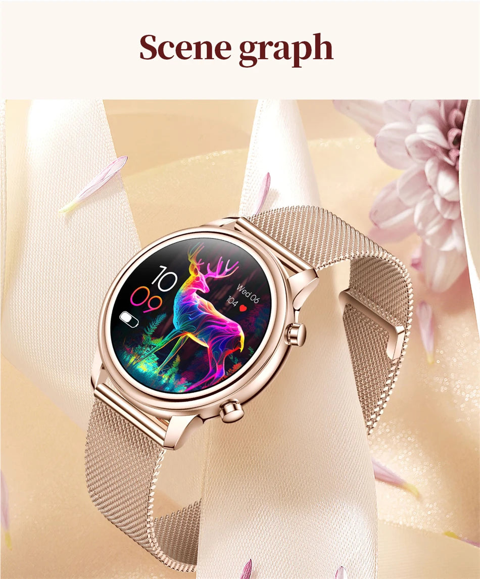 2024 New For Xiaomi 1.27 inch Women Smart Watch Heart Rate Health Custom Dial Ladies Fashion Bracelet Bluetooth Call SmartWatch