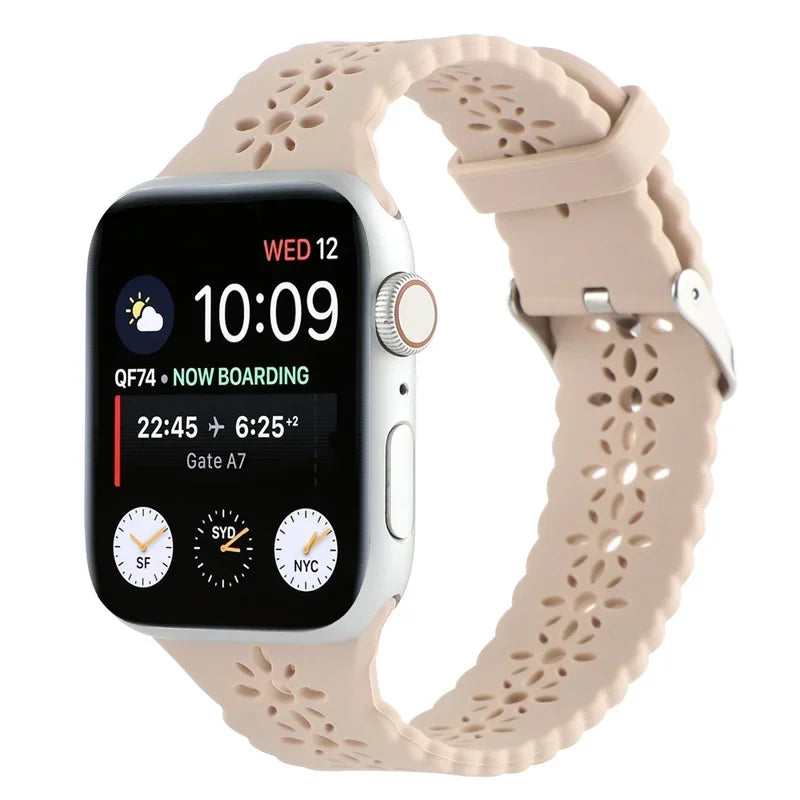 Silicone Straps For Apple Watch 44 mm 40mm 38mm 42mm Ultra 2 49mm Sport Bracelet iwatch Series 9 7 8 6 Se 5 4 3 41mm 45mm band