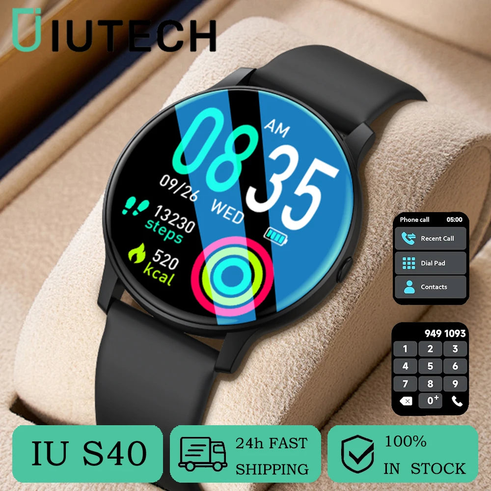 IUTECH S40Z Smart Watch Man Women 2024 1.28 Inch Round Electronic Waterproof Watches Sports Bluetooth Call Smartwatch Male Ladie