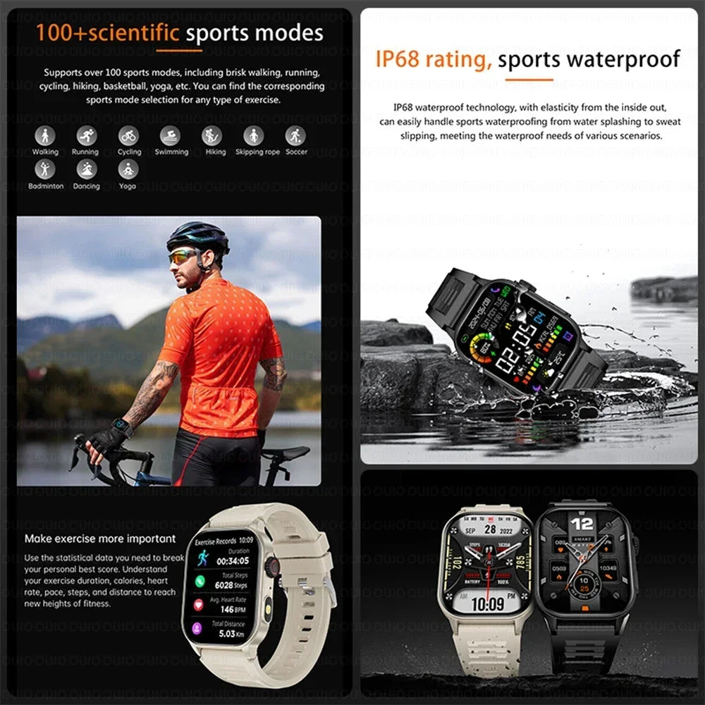 2024 New For Xiaomi 2.01 Inch Screen Smart Watch Mens Bluetooth Call 370 MAh Sport Waterproof Heartrate Blood Oxygen SmartWatch