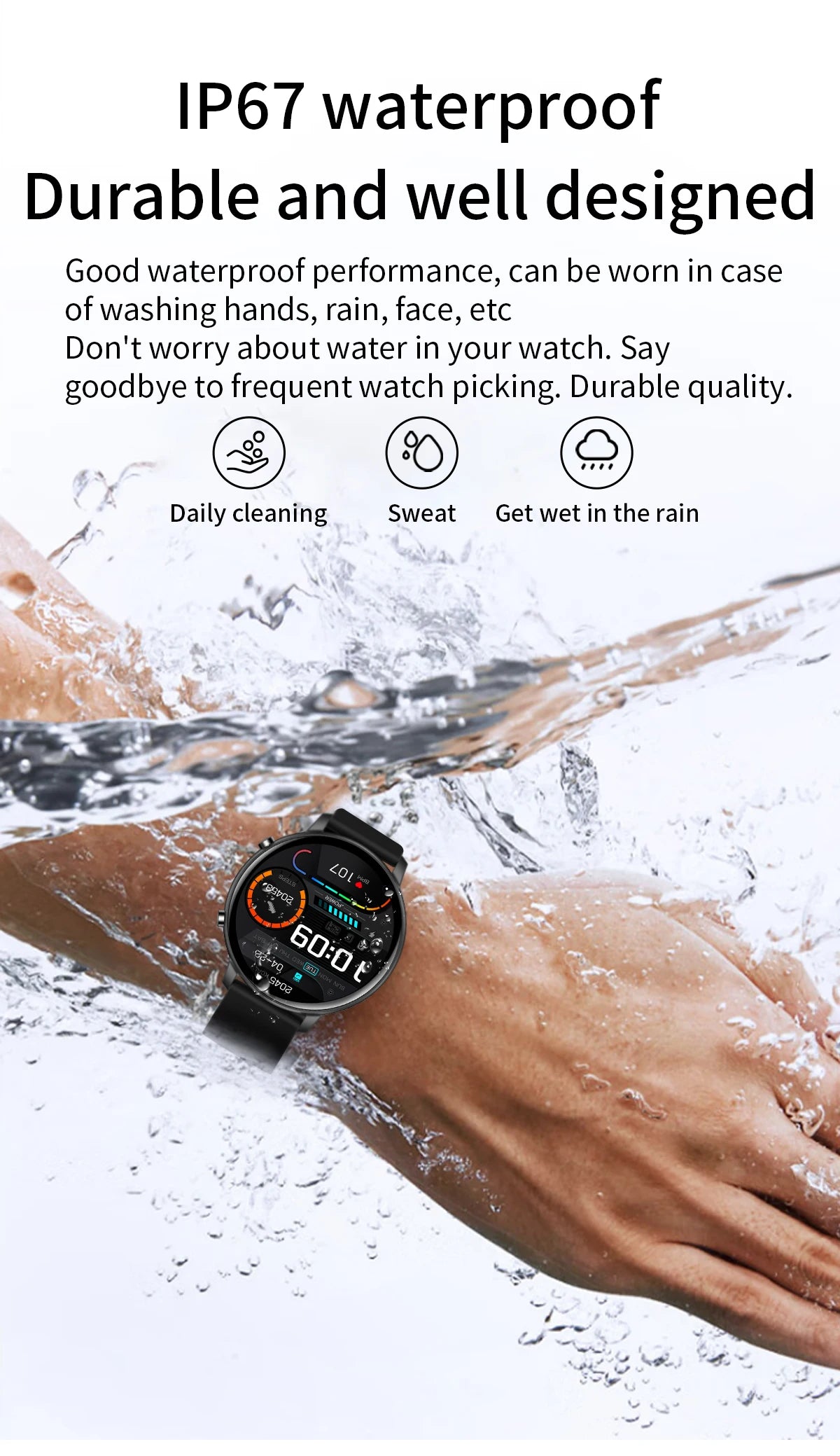 2024 New Smart Watch Men IP68 Waterproof Full Touch Clock Sport Fitness Tracker Women Smartwatch for Android Xiaomi phone iPhone