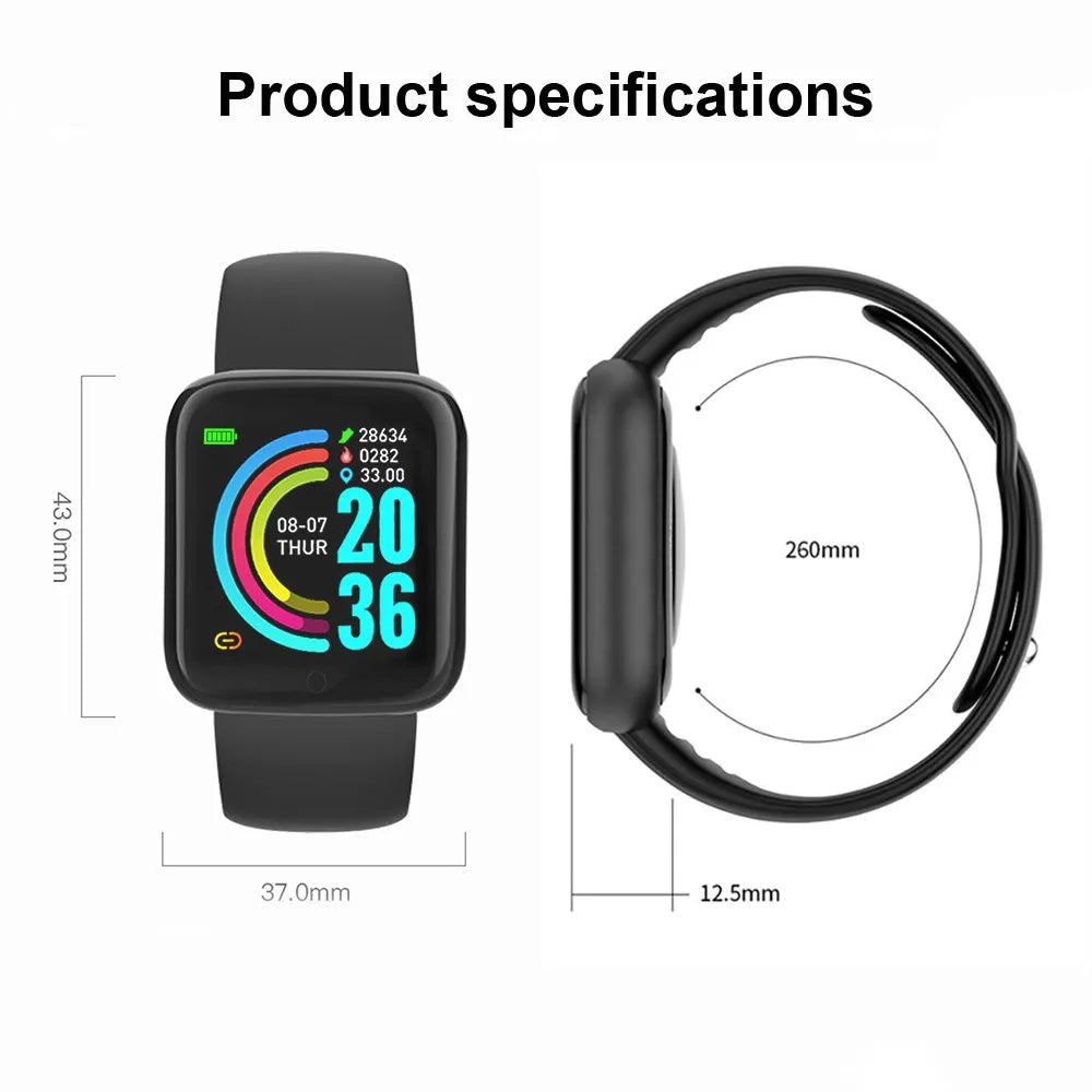 Y68 Smartwatch Multifunction Smartwatch Men Women Bluetooth Connection Mobile Phone Music Fitness Sports Bracelet Sleep Monitor