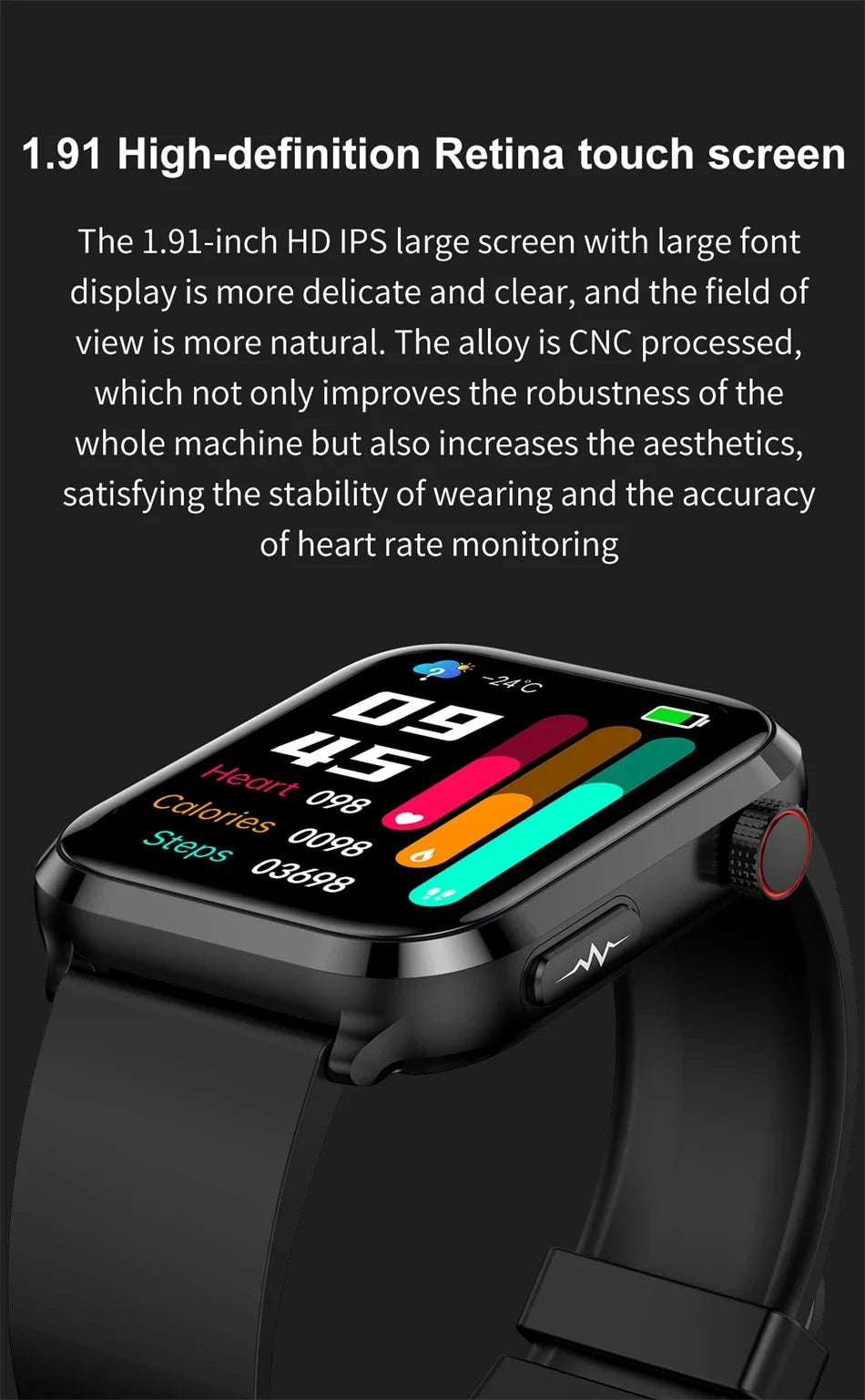 2024 New Blood Lipids Uric Acid Blood Glucose Smart Watch Men ECG+PPG Fitness Tracker Clock Heart Rate Bluetooth call Smartwatch