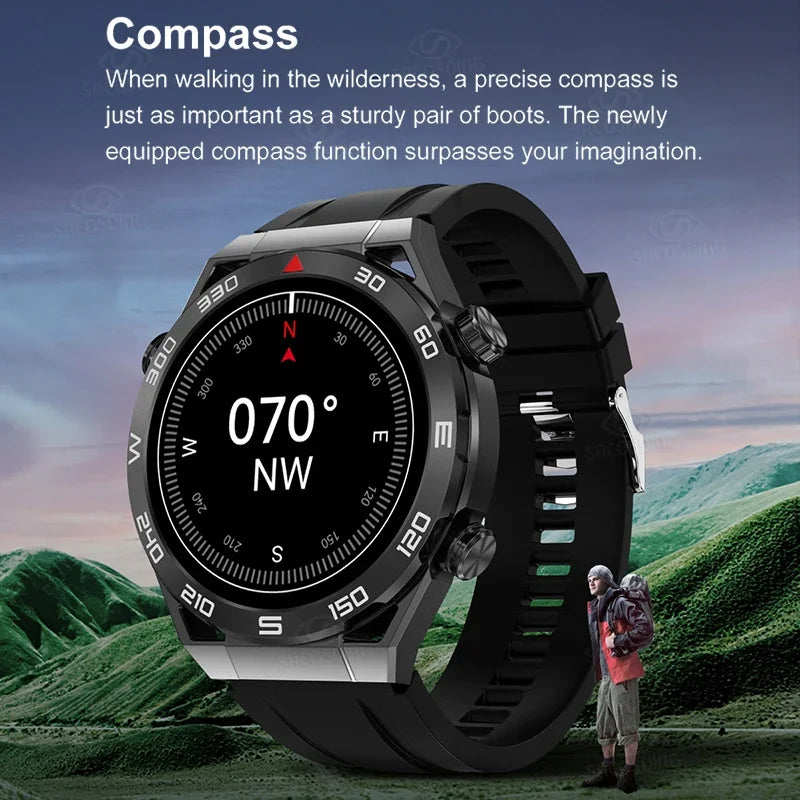 Luxury NFC Smart Watch For Men Bluetooth Call IP68Waterproof Smartwatch Men 2024 AMOLED Watches Sports Outdoor Compass GPS Track