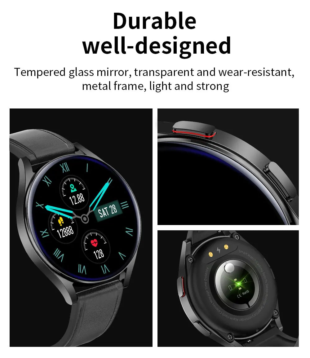 2024 New Smart Watch Men Women for Android IOS Heart Rate Blood Pressure Fitness Tracker Bluetooth Call Women Smartwatch Man