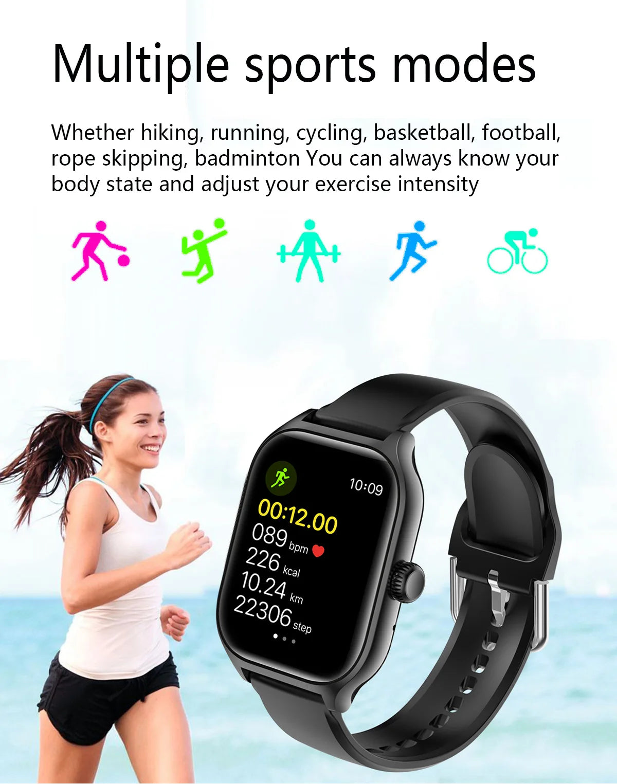 Smart Watch Men Women 1.75 Inch Touch Screen Sport Fitness Watch BT Call Digital Smartwatch Men Wristwatch Gift 2024 New