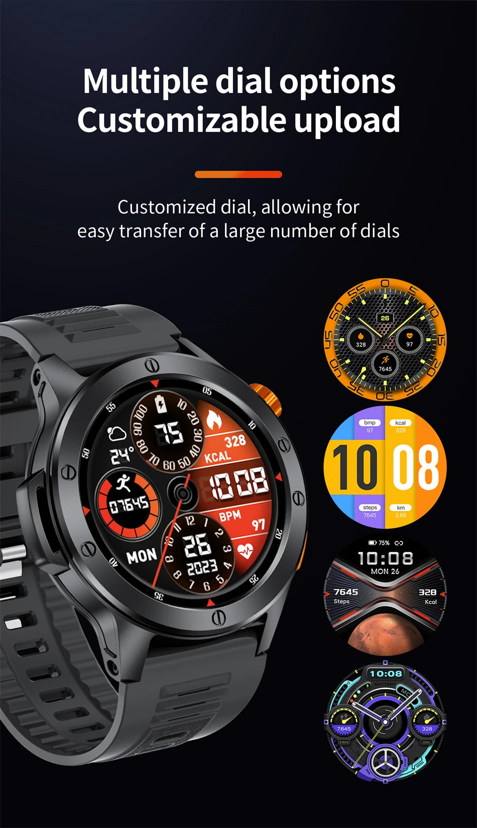 2024 Smart Watch Men Space Exploration HD Screen AI Voice Assistant Bluetooth Call Heart Rate Monitor SmartWatch For Android IOS