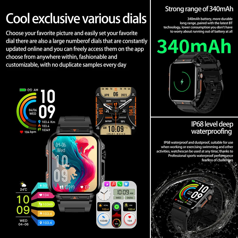 2024 New For Huawei Rugged Military GPS Smart Watch Men AMOLED HD Screen Heart Rate Bluetooth Call Waterproof Outdoor SmartWatch