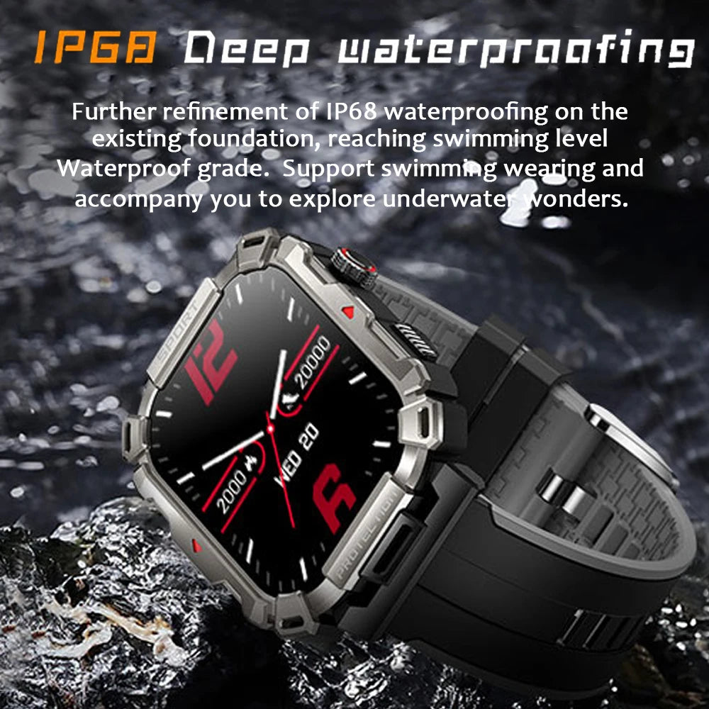 2.01 Inch HD Screen Smartwatch Men Health Monitoring Sports Fitness Tracker IP68 Waterproof Smart Watch 2024 New For Android IOS