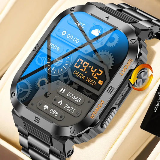 2024 New outdoor smartwatch for men BT Call 2.01 inch Heart rate monitor sleep tracker watches 100+ sports mode fitness watches