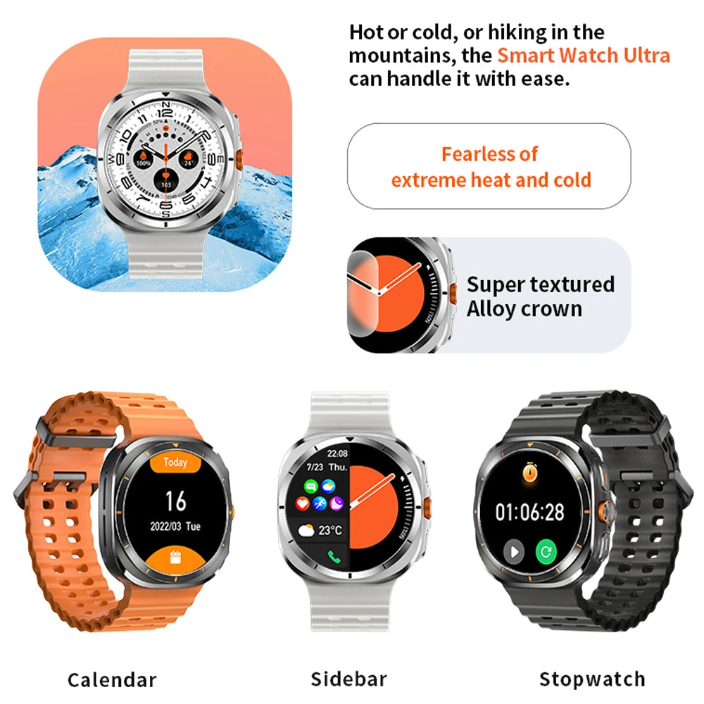 2024 New TF7 Ultra Smartwatch Men Woman AI Voice Assistant Heart Rate Detection Flashlight Sports Mode Bluetooth Call Smartwatch