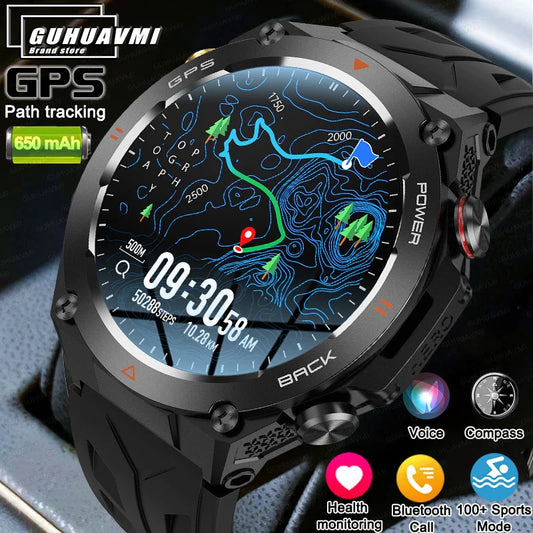 2024 For Huawei Xiaomi GPS Smart Watch Men IP68 Waterproof Fitness Tracker 650 mAh Battery Heart Rate Bluetooth Call Smartwatch