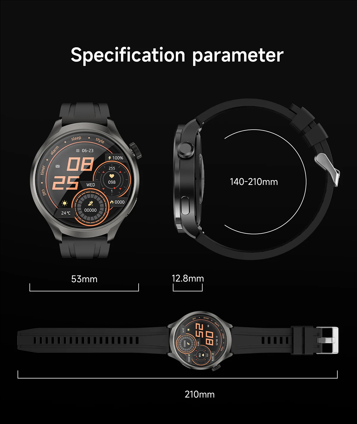 For HUAWEI GPS NFC Smart Watch Men 1.85'' AMOLED Screen Heart Rate Bluetooth Call IP68 Waterproof Sports Fitness Smartwatch 2024