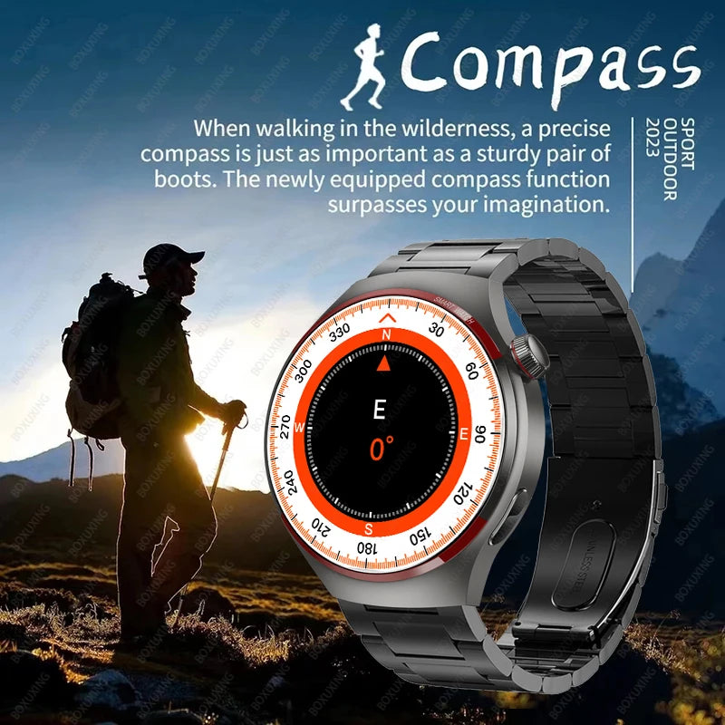 For Huawei GT4 PRO Smart Watch Men AMOLED HD Screen Bluetooth Call Watches GPS NFC Heart rate Smartwatch 2024 New Watch 4 Pro