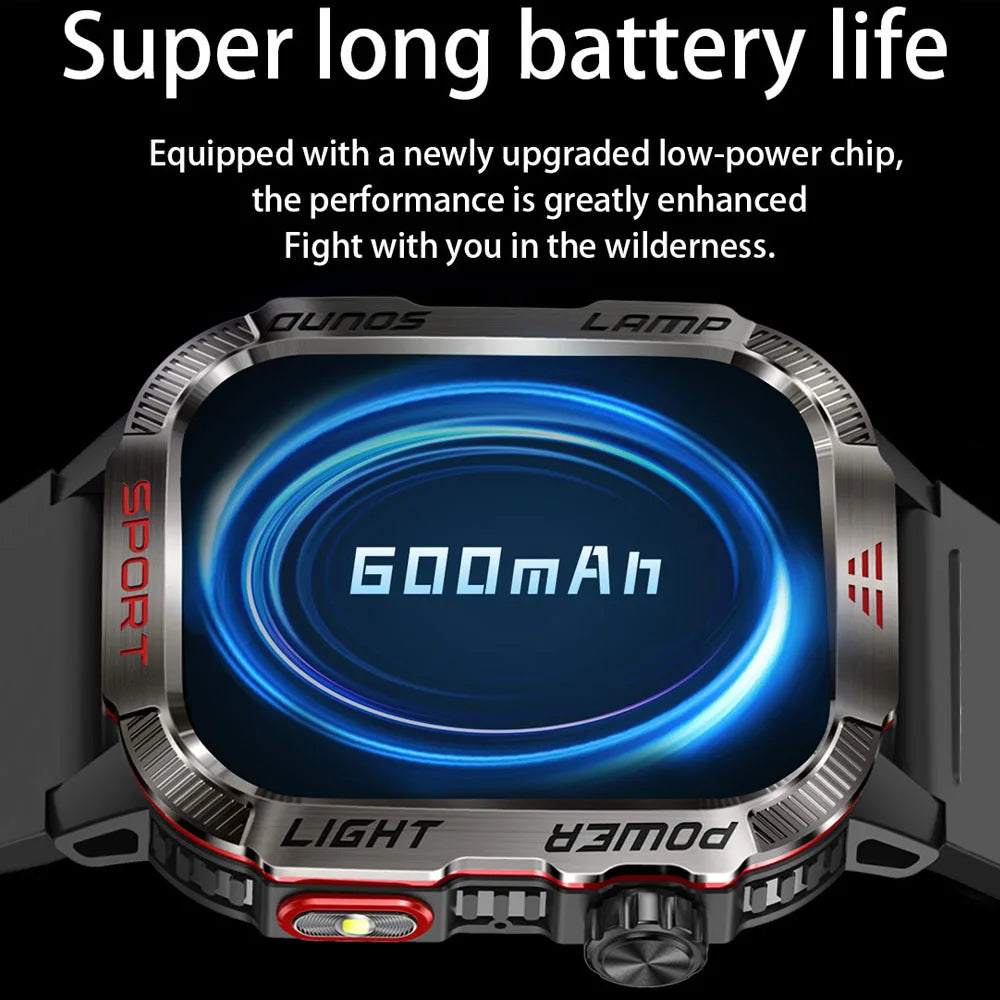 For Huawei Xiaomi 2.01 inch Smart Watch Men 2024 New 360*360 HD Screen Compass Bluetooth Call GPS IP68 Waterproof Smartwatch Man