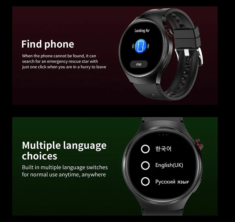 For HUAWE WATCH 4 GPS Smart Watch Men 360*360 AMOLED HD Screen Heart rate Bluetooth Call Waterproof Man Smartwatch 2024 New