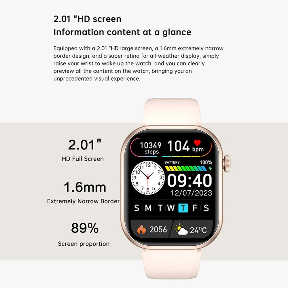 Luxurious Pro Smartwatch 2.01” HD 240*296 Men And Women Notifications Fitness Tracker Bluetooth Call Sports Watch Multifunction