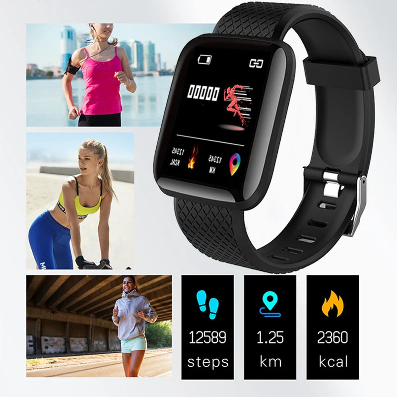 2024 New Smart Watch 116 Plus Bluetooth Connectivity Phone Watch Heart Rate Monitor Sport Fitness Waterproof Watches Man Woman