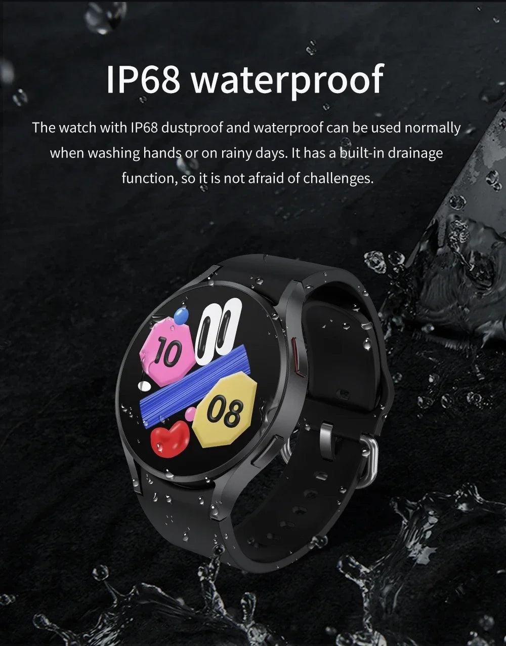 For Huawei Xiaomi Smartwatch Men Galaxy 2024 New Watch 6 IP68 Waterproof Korean Support GPS Track Fitness Tracker S3 Smartwatch