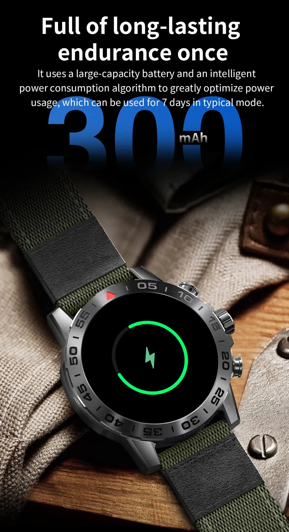 New Outdoor Smartwatch 2024 Bt Call Fitness Tracker Blood Oxygen Music Control Military Rugged Smart Watch Men