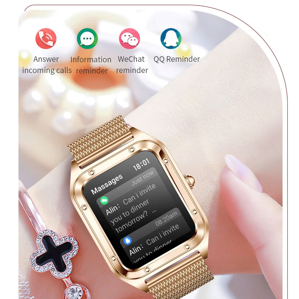 Women Fashion 1.59" Blue Tooth Call Smart Watch Heart Rate Blood Oxygen Sports Fitness Lady Watches Waterproof 2024 Smartwatch