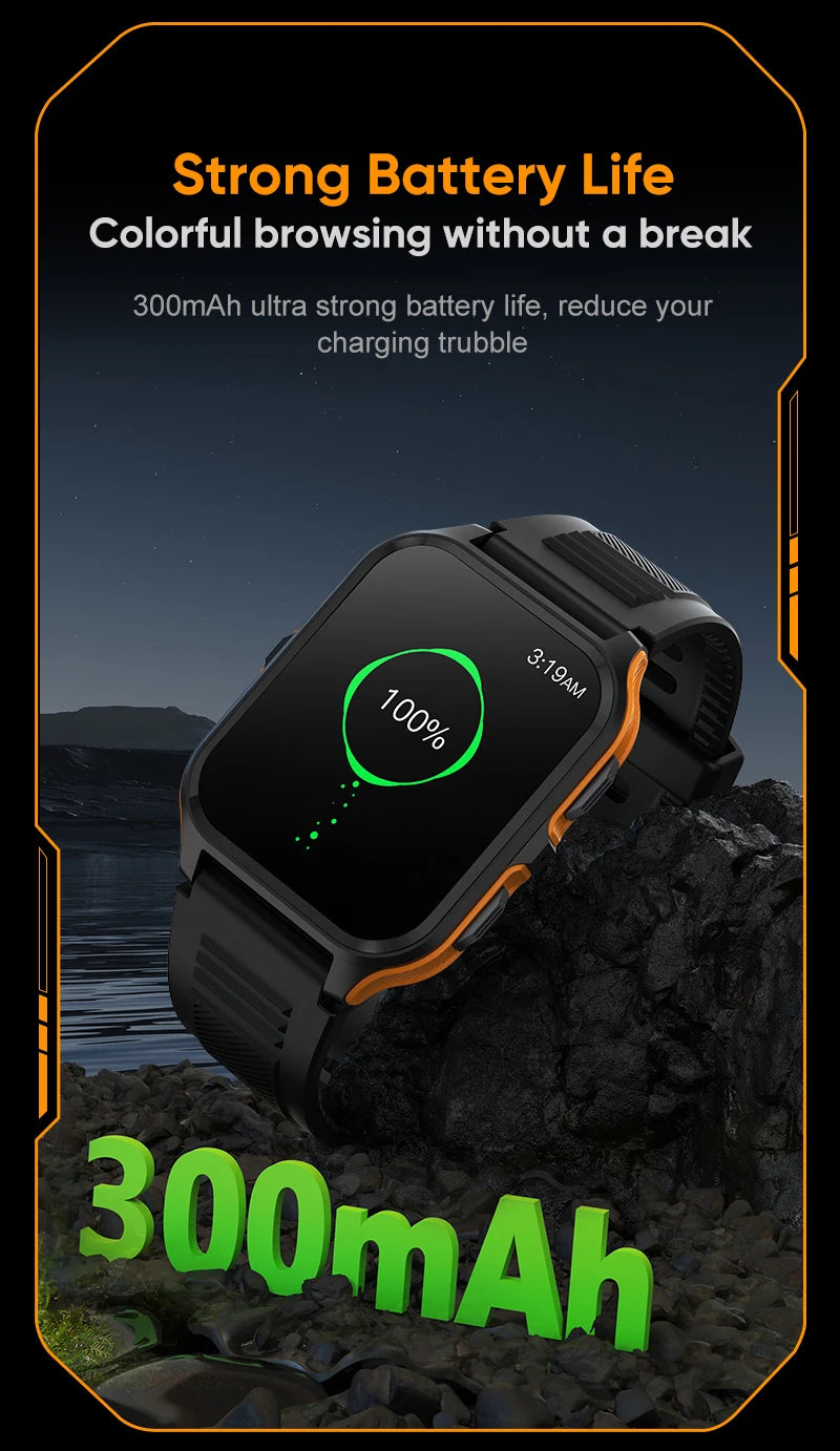 LIGE 2024 Outdoor Military Bluetooth Call Smart Watch Men Smartwatch For Xiaomi Android iOS IP68 Waterproof Fitness Watch+BOX