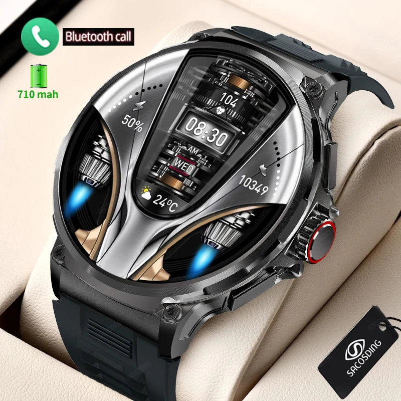 2024 New GPS Track SmartWatch 710 mAh Exra Large Battery Smart Watch Men Bluetooth Call Heart Rate Smartwatch For Huawei Xiaomi