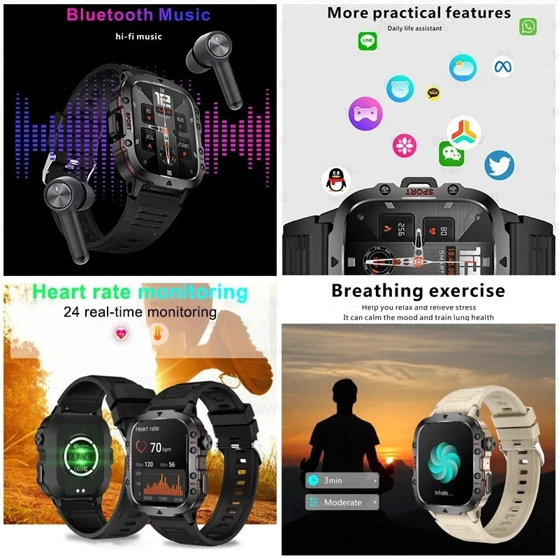 For Xiaomi Huawei GPS Track Outdoor Sport Smart Watch Men IP68 Waterproof Watches Bluetooth Call Fitness Men Smartwatch 2024 New