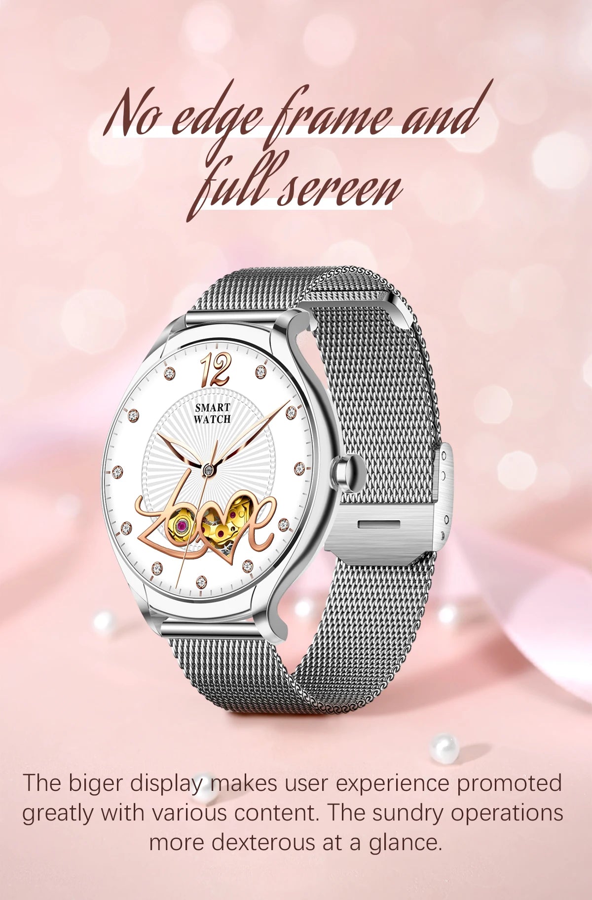 2024 Fashion Smart watches for Women Amoled screen Heart Rate IP68 Waterproof Android Round Shape  Digital BT call smart Watch