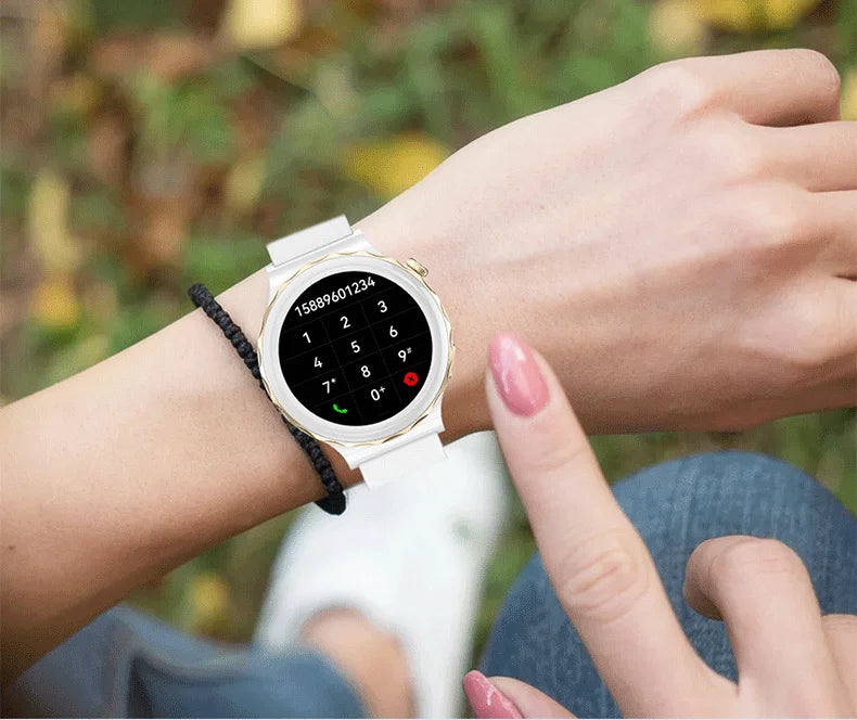 2024 New Fashion Women Smart Watch Full Touch Screen Heart Rate Blood Oxygen Sports Fitness Bracelet Voice Calling Smartwatch