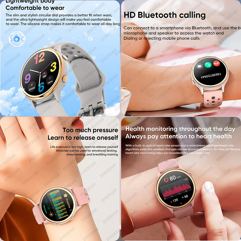 2024 New For Xiaomi Smart Watch Men Women Heart Rate Blood oxygen 100+Sports Modes Fitness Tracker Bluetooth Call Smartwatch Man