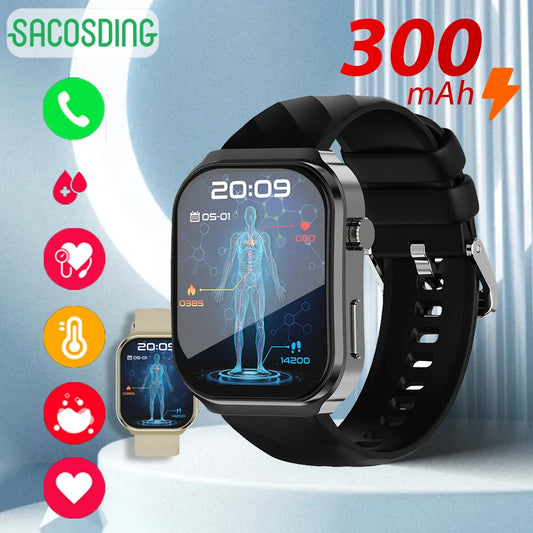 2024 New  Men Women Smartwatch 2.1 inch square screen 320 * 386 resolution heart rate and blood pressure monitoring Wristwatch