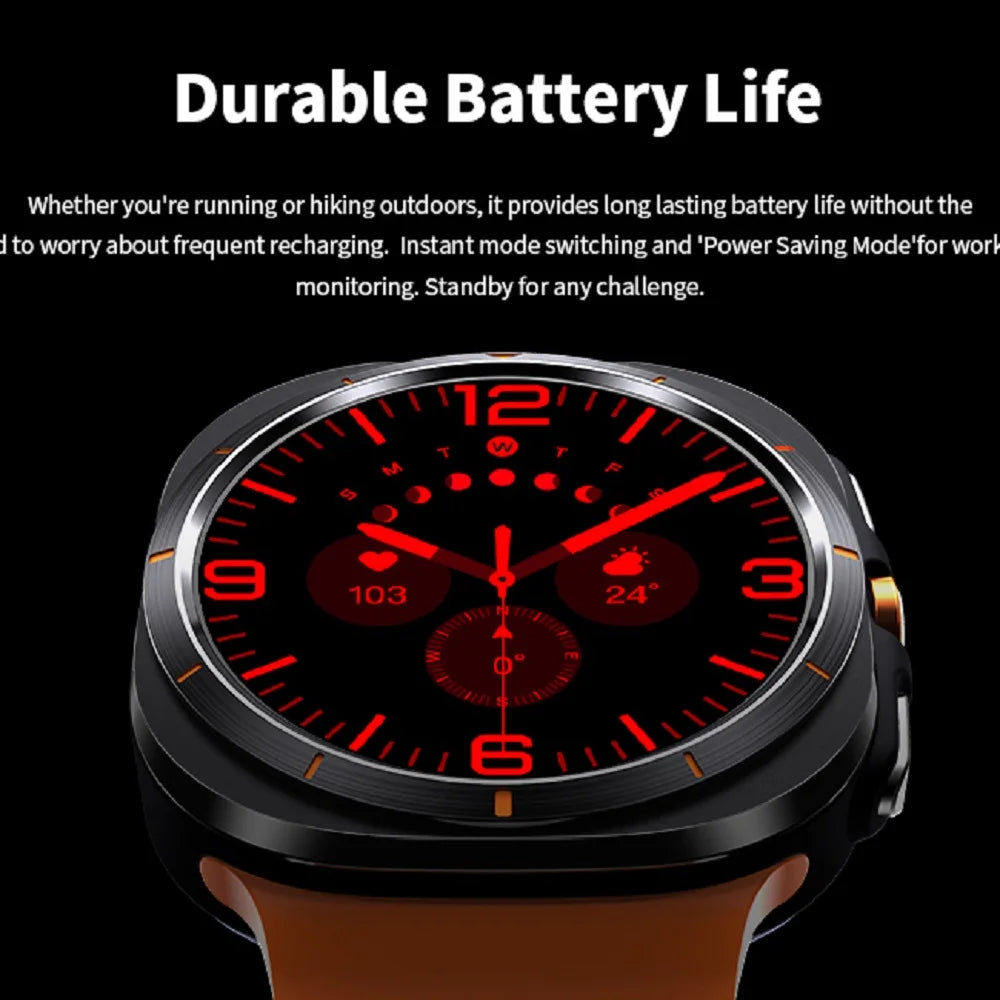 2024 New For Samsung Galaxy 7 Ultra AMOLED Smart Watch Men Blood Oxygen Heart Rate Bluetooth Call Sports Tracker Women GPS NFC