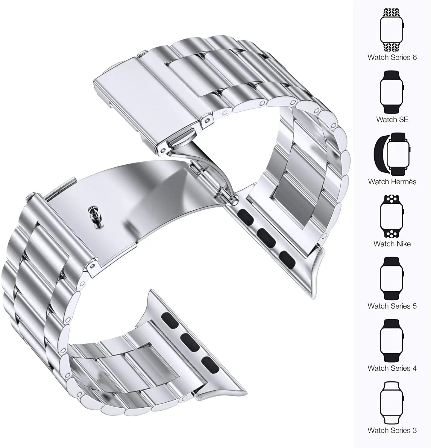 Metal Strap For Apple Watch band UItra 49mm 8 7 45mm 41mm Stainless steel belt Iwatch series 6 5 4 SE 44mm 42mm 40mm 38mm Correa