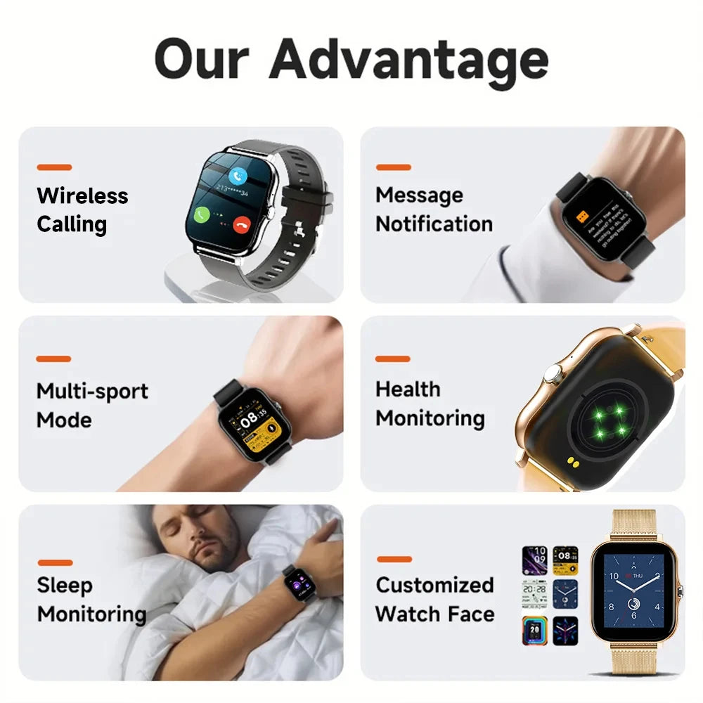 For Men Women Smart Watch Gift For Xiaomi Heart Rate  1.44" inch HD AMOLED 466*466 HD Screen Bluetooth Call SmartWatch 2024 New