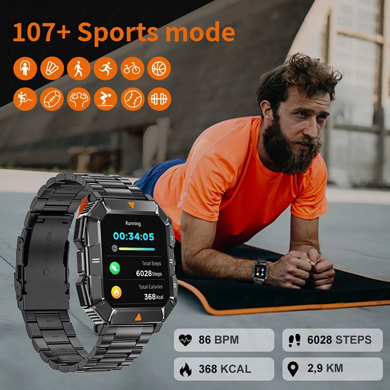 LIGE 2024 New Smart Watch Men Outdoor Waterproof Sport Fitness Watch For Xiaomi Huawei Bluetooth Call Health Monitor Smartwatch