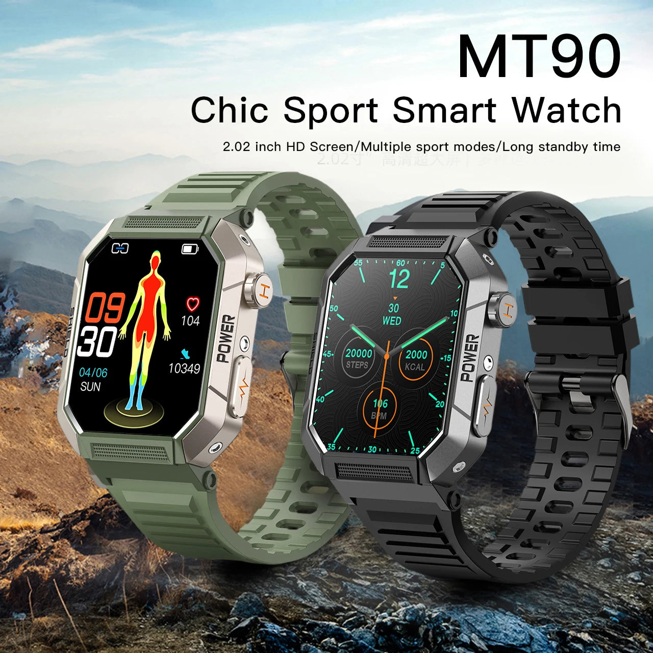 2024 New Men Smart Watch Sports Waterproof Smartwatches Heart Rate Blood Pressure Temperature Monitoring Smart Watches for Men's